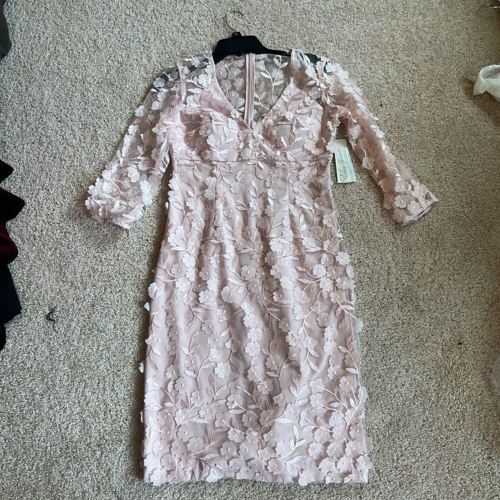 🔥Eliza J v-neck pink flower dress size 2
